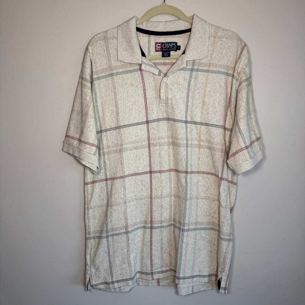 Ralph Lauren Men's Beige Checkered Polo Shirt